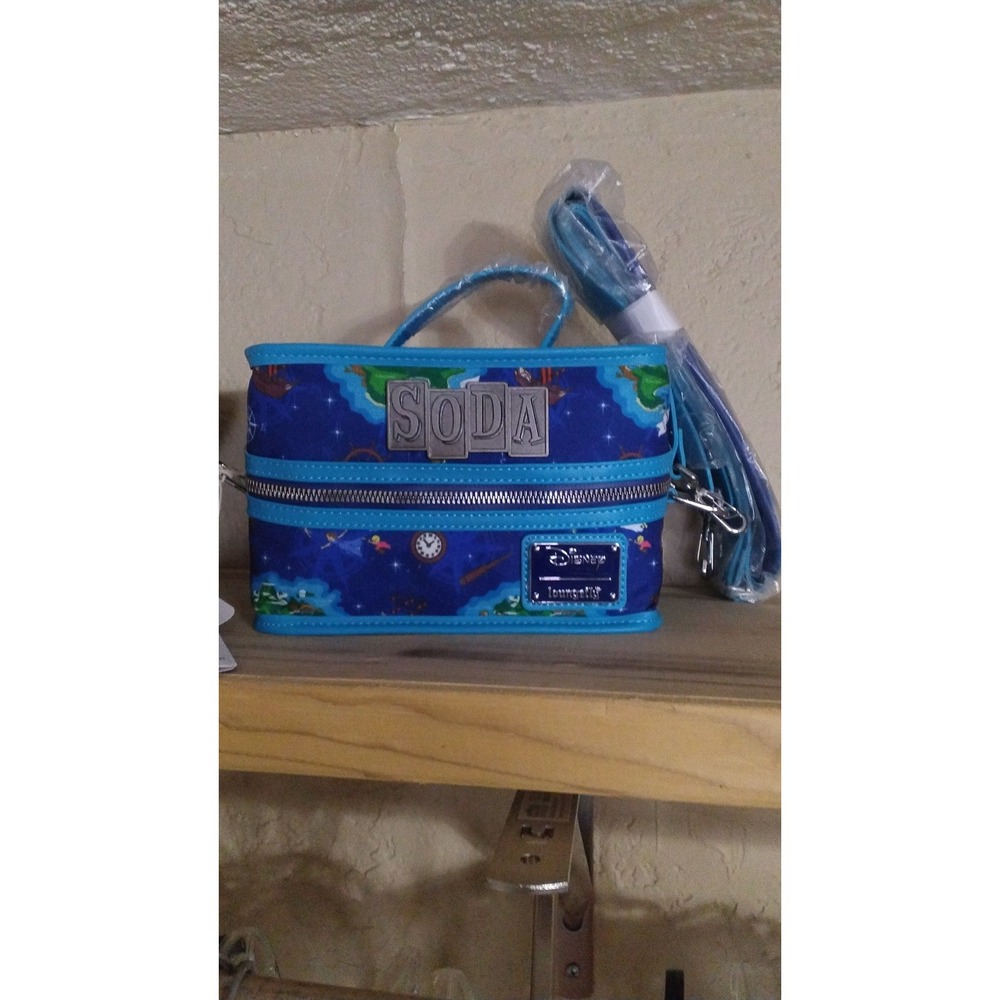 NWT Loungefly Funko Soda Disney Peter Pan Crossbody Bag with 6 Unopened Cans